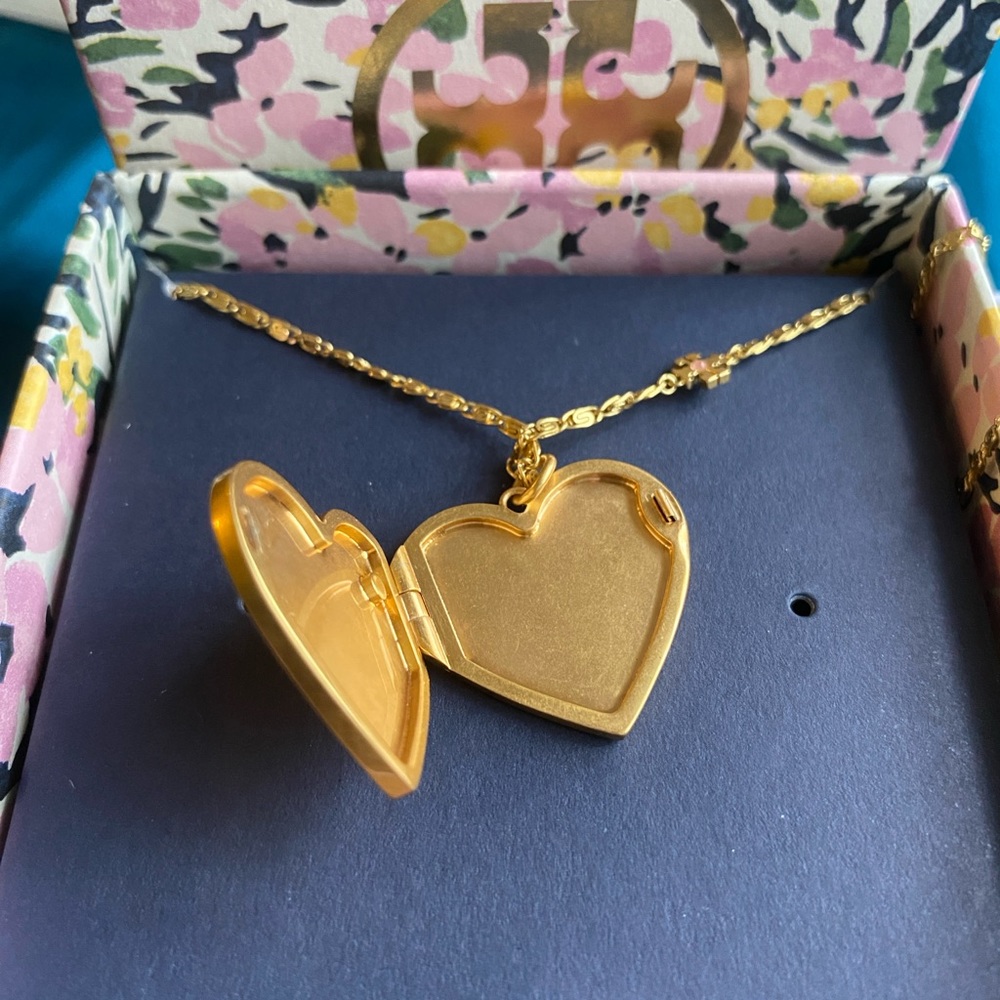 NEW-Tory Burch Heart Locket necklace
